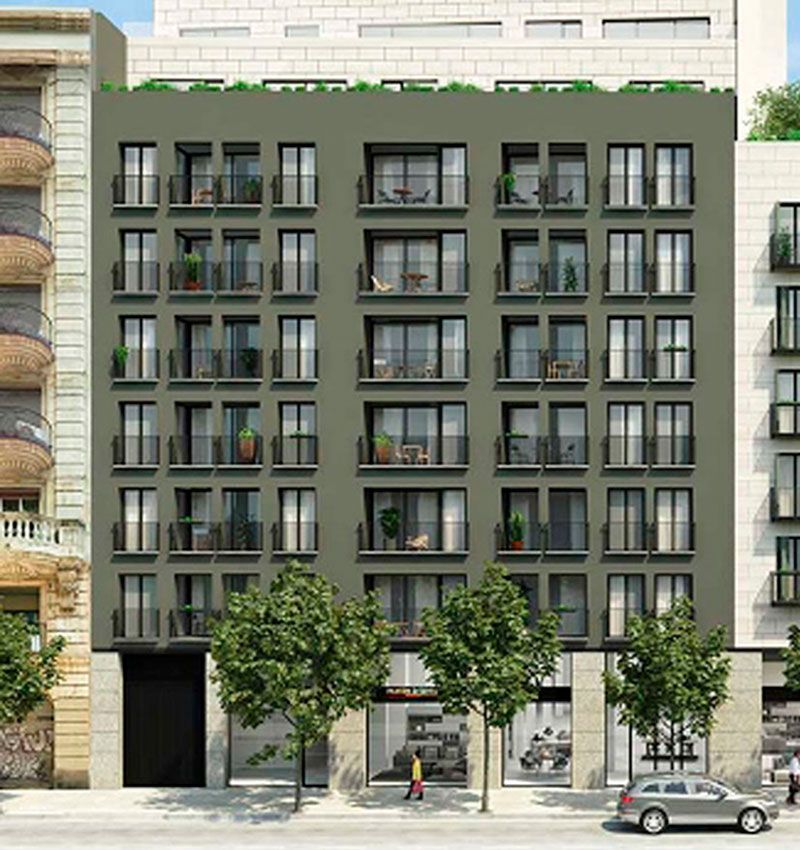 Gran rehabilitación y cambio de uso de edificio existente comercial, destinado a 43 viviendas, local y aparcamiento
Barcelona
Año: En construcción